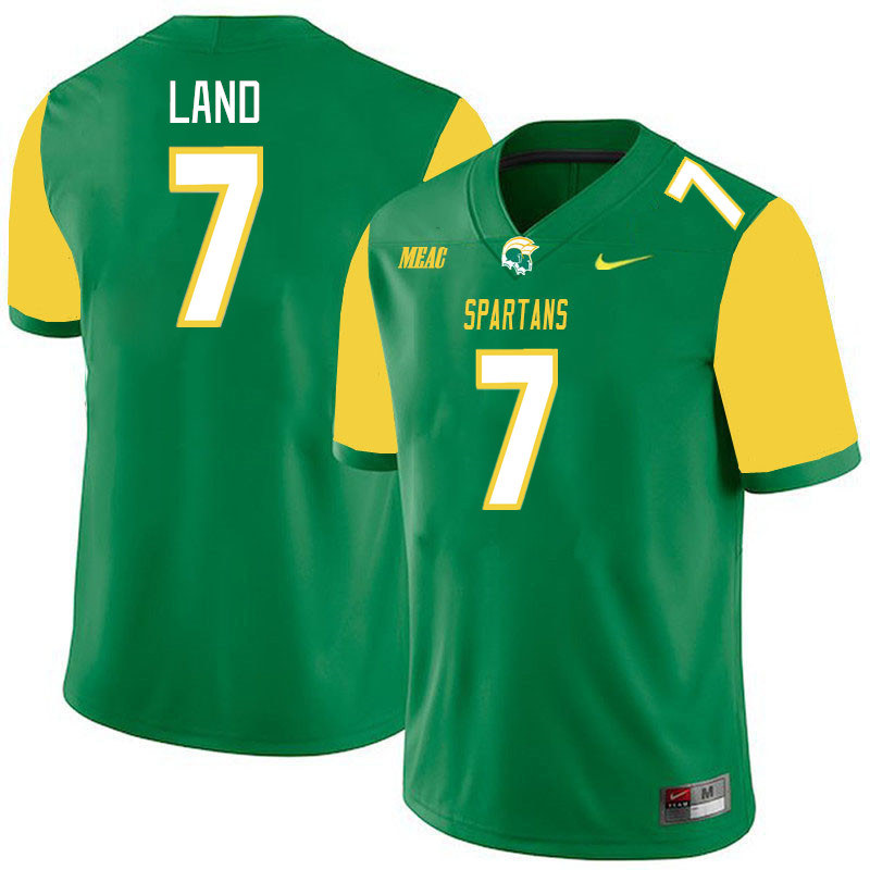 Men-Youth #7 Tayvion Land Norfolk State Spartans 2023 College Football Jerseys Stitched-Green